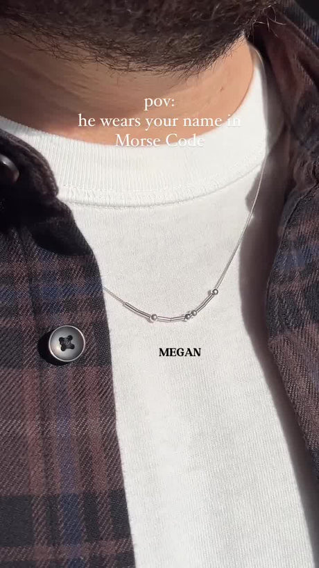 Personalise Morse Code Necklace Men ShinnyArts