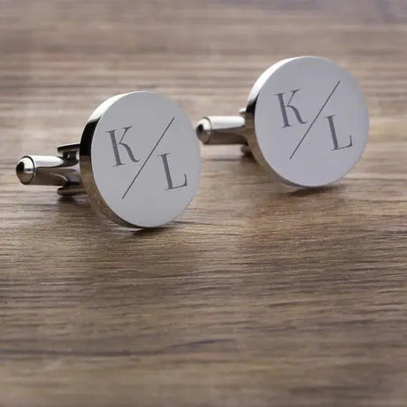 Custom Engraved Initials Cufflinks shinnyarts