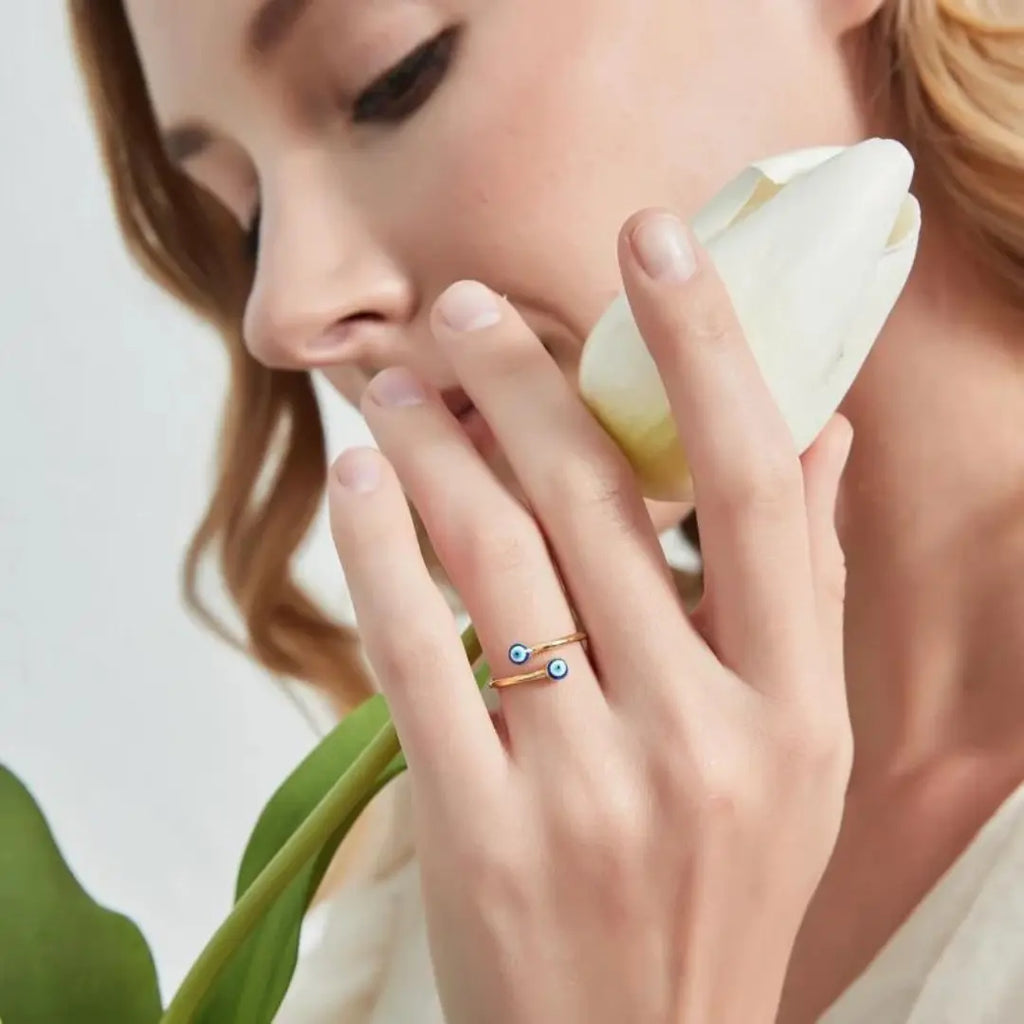 Evil Eye Ring - Adjustable shinnyarts