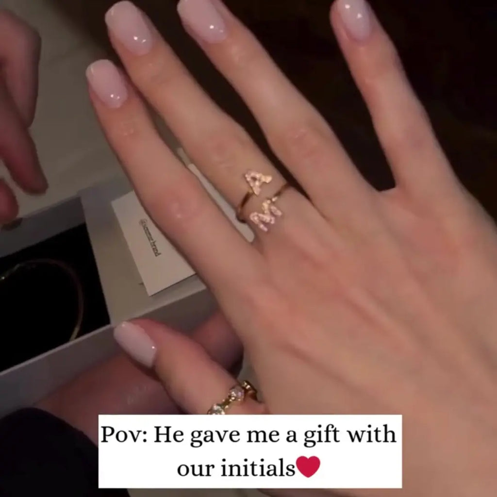 Majestic Initial Duo Ring-Adjustable ShinnyArts