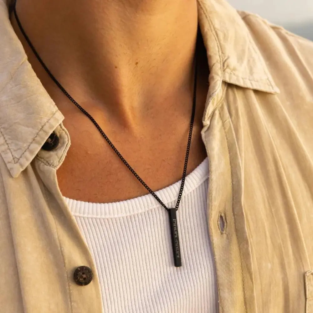 Custom 3D Bar Necklace Men ShinnyArts - Main Image