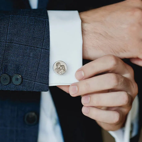 Personalise Photo Engrave Cufflinks ShinnyArts