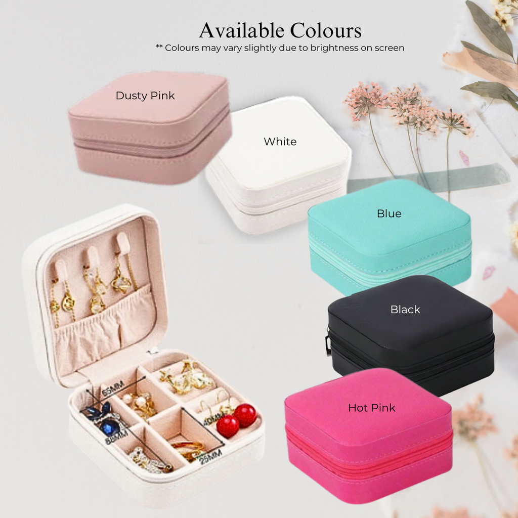 Custom Name Birth Flower Jewelry Box Travel Case ShinnyArts
