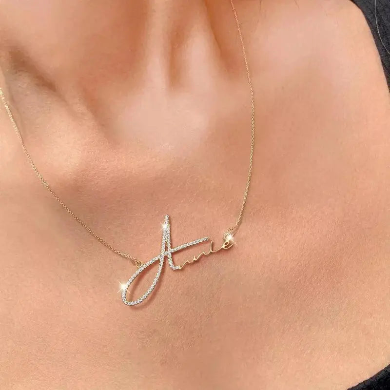 SIGNATURE STYLE DIAMOND NAME NECKLACE - ShinnyArts
