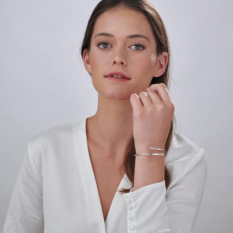 ENGRAVED CUFF BRACELET SILVER PLATED