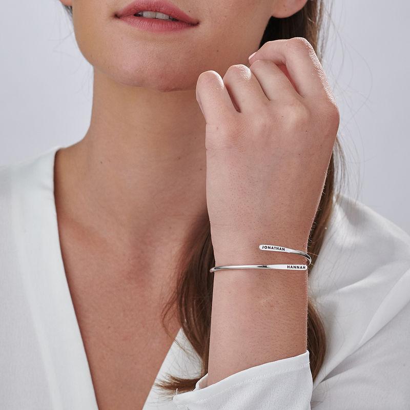 ENGRAVED CUFF BRACELET SILVER PLATED