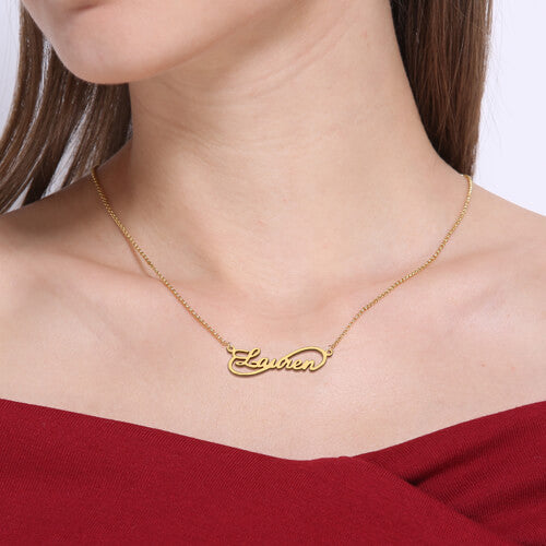 name necklace gold plated