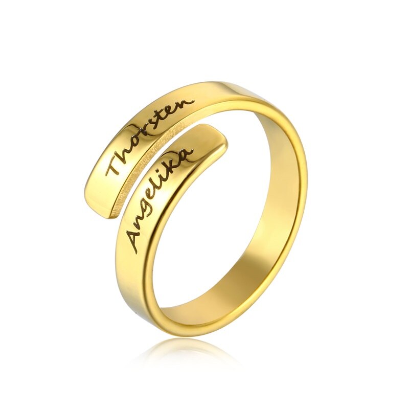 Double Name Ring gold plated