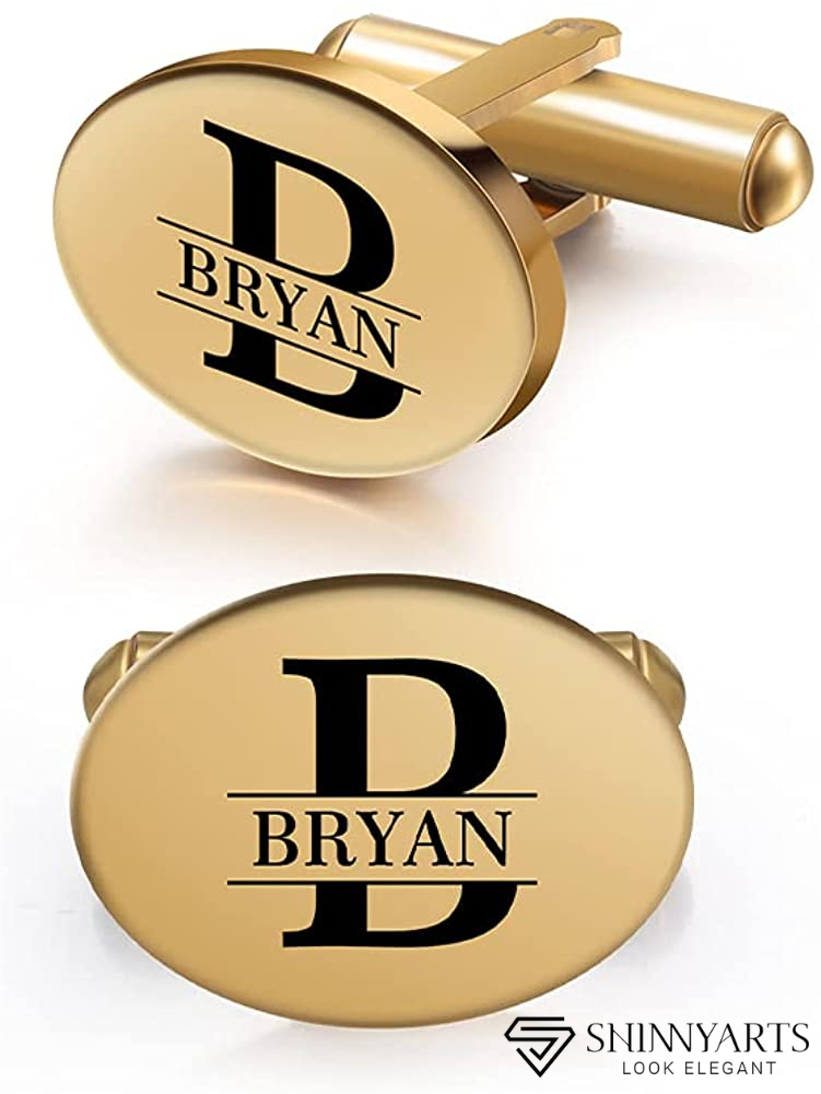 PERSONALIZED HALO NAME CUFFLINKS