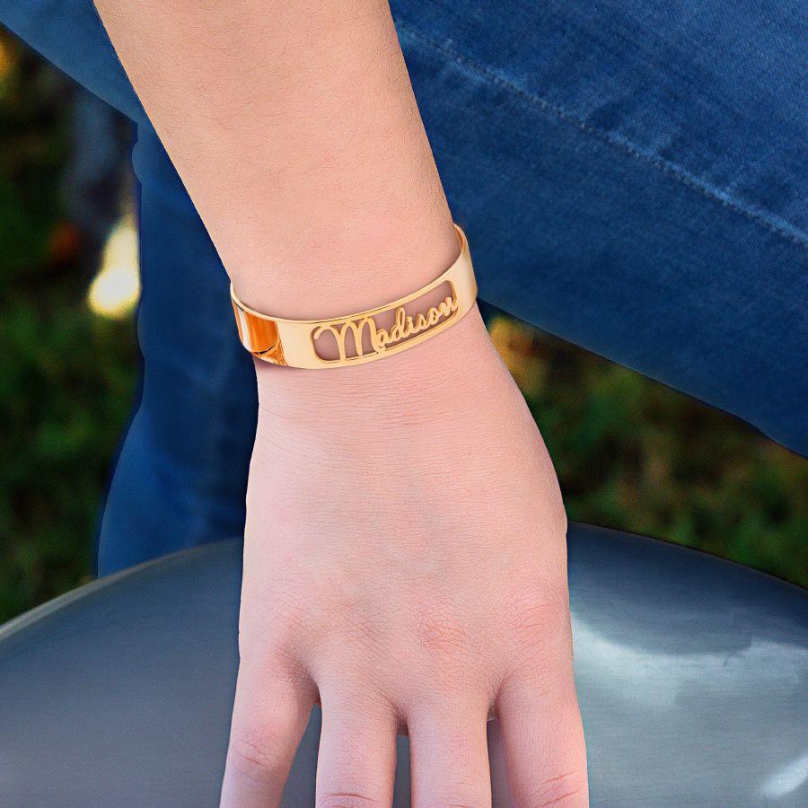 NAME BANGLE GOLD PLATED