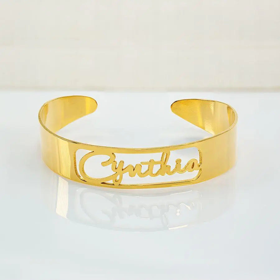 NAME BANGLE GOLD PLATED