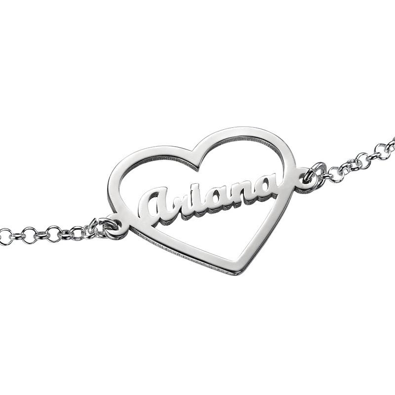 HEART NAME BRACELET SILVER PLATED